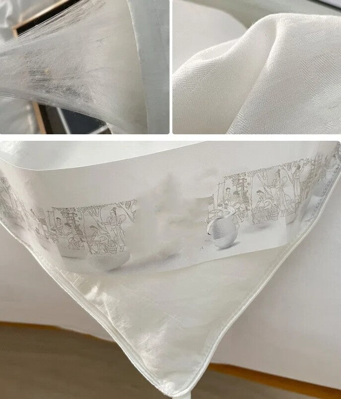 シルク掛け布団 天然繊維絹 収納袋付き 軽量 保温