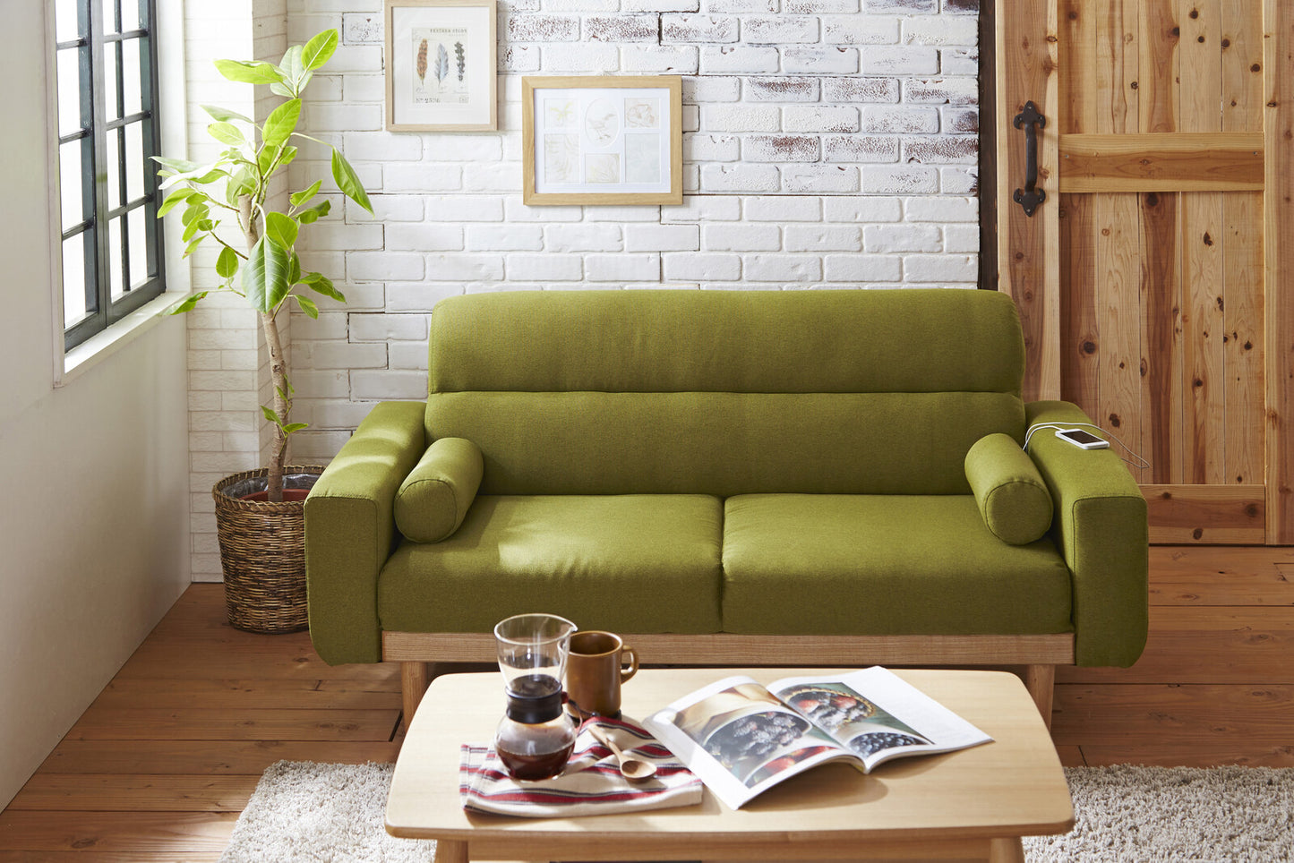 ソファ 2人掛け コンセント付き