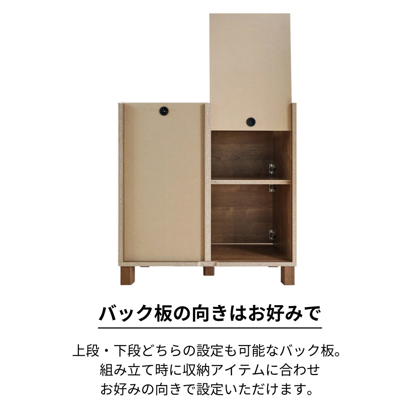 【日本製】 人気No.1 キャビネット 幅74cm 収納棚 プッシュ扉 2列2段 組立 NC-8075CB