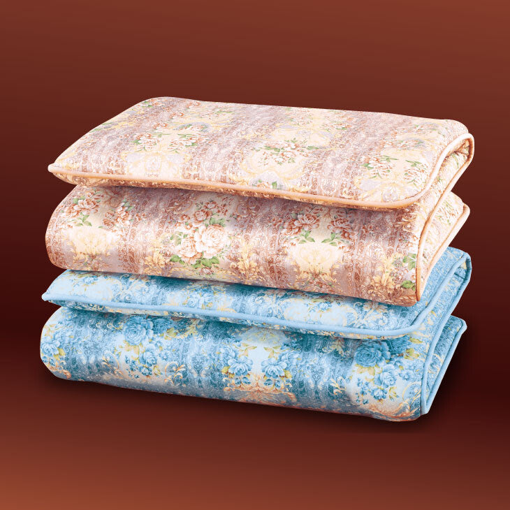 防ダニ・抗菌防臭加工ボリュームウール混敷布団　ピンク×ブルーのセット2色組