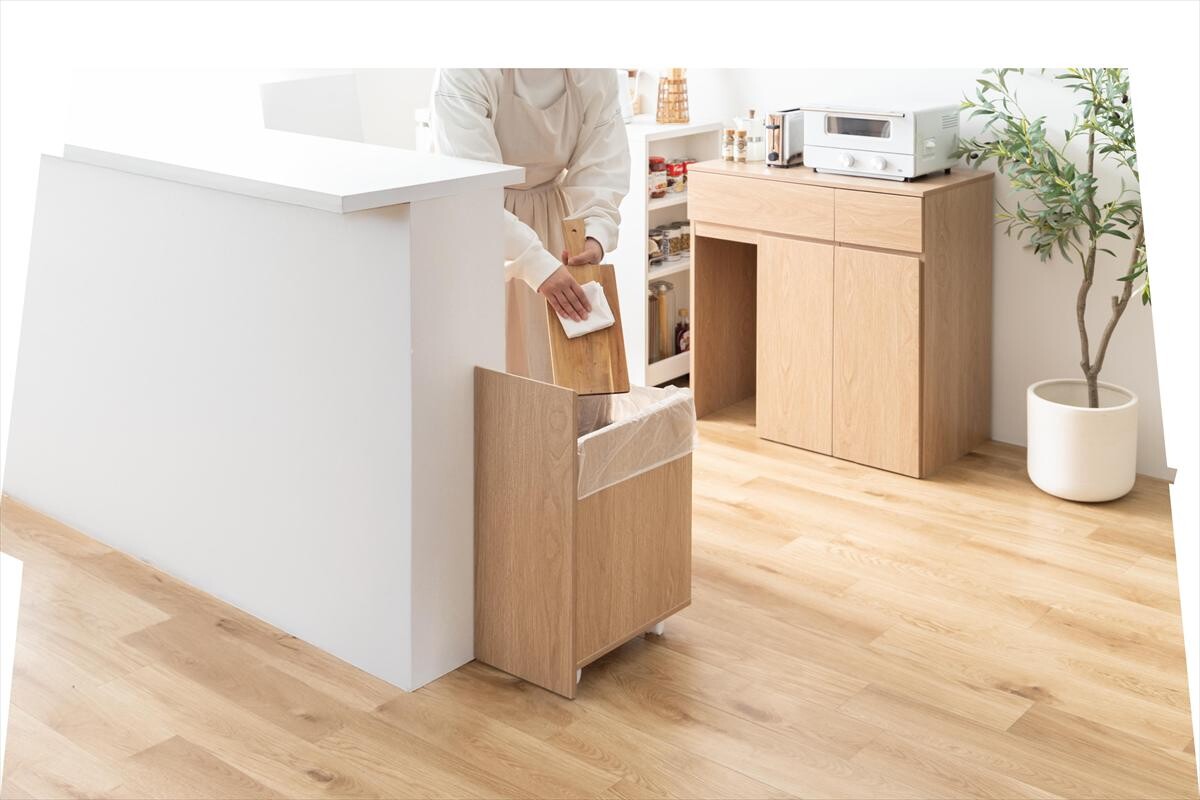 【幅80cm】Basurero ゴミ箱付きキッチンラック