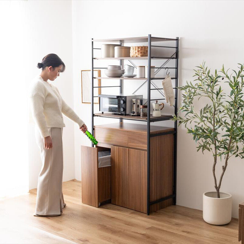 【幅80cm】Basurero ゴミ箱付きキッチンラック