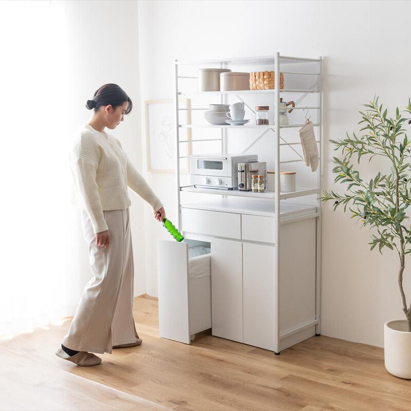 【幅80cm】Basurero ゴミ箱付きキッチンラック