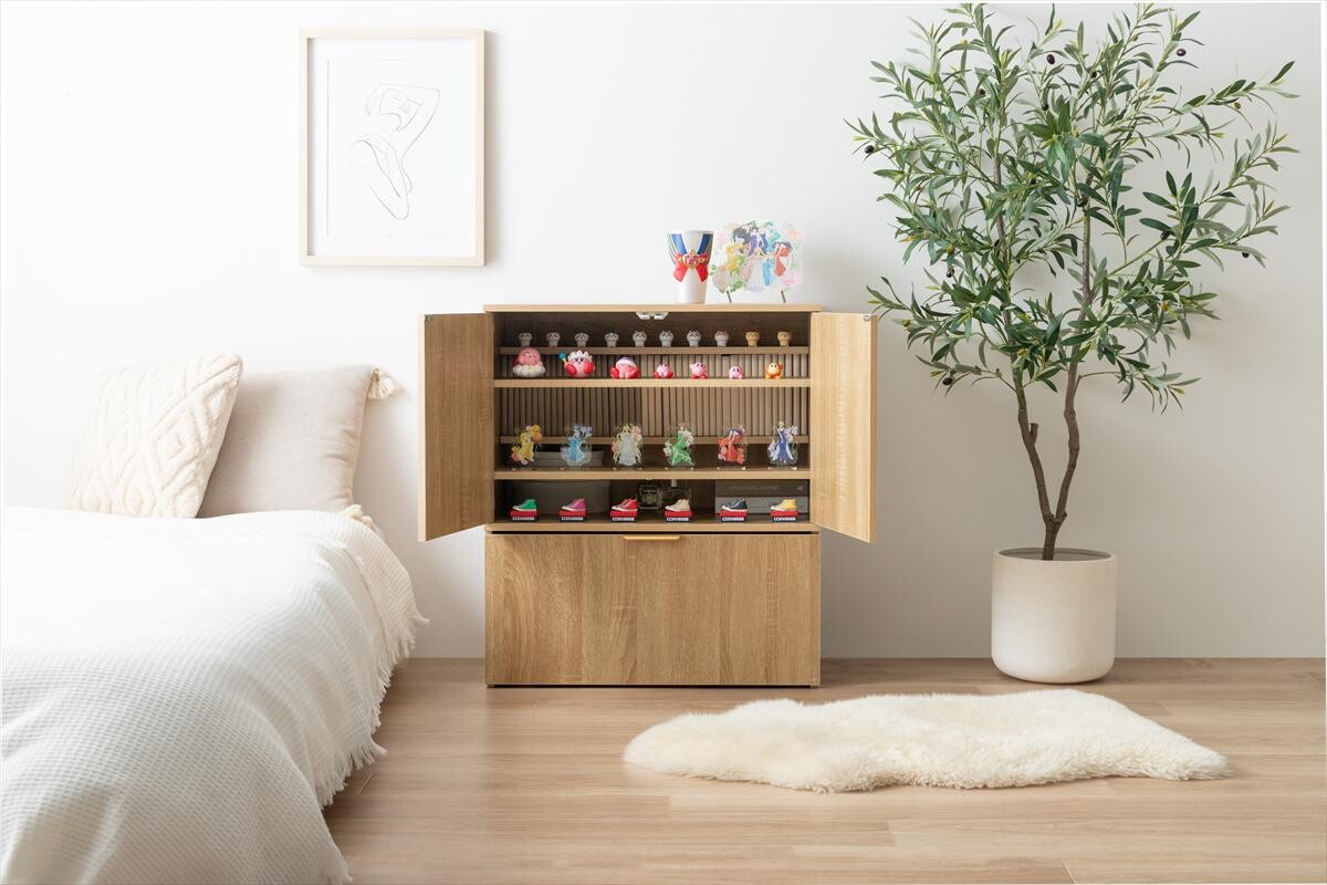 【幅70cm】Lekis 収納ワゴン付きキャビネット