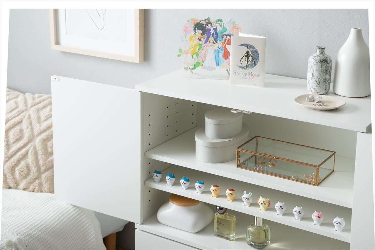 【幅70cm】Lekis 収納ワゴン付きキャビネット