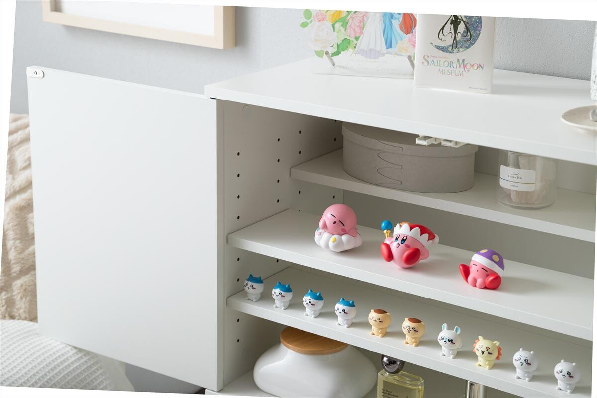 【幅70cm】Lekis 収納ワゴン付きキャビネット