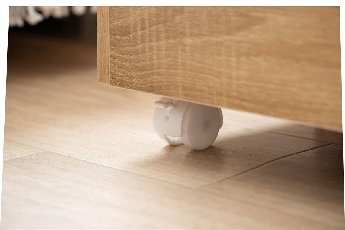 【幅70cm】Lekis 収納ワゴン付きキャビネット