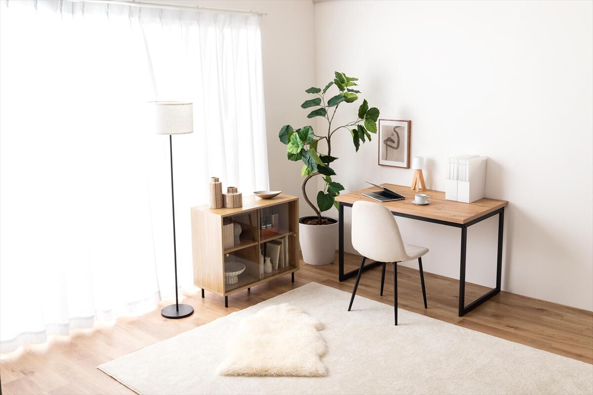 【幅80cm】Laura ガラス引き戸キャビネット