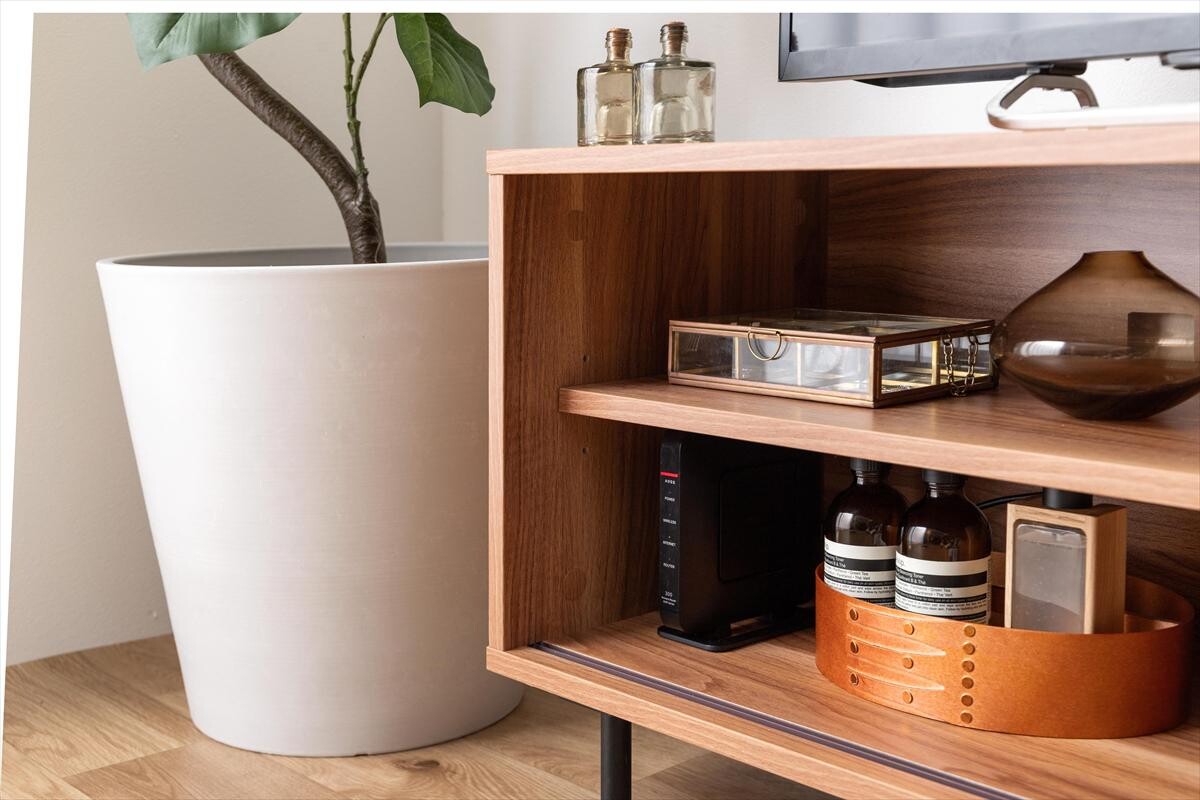 【幅120cm】Laura ガラス引き戸テレビ台