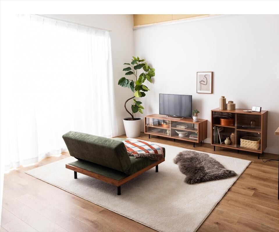 【幅120cm】Laura ガラス引き戸テレビ台