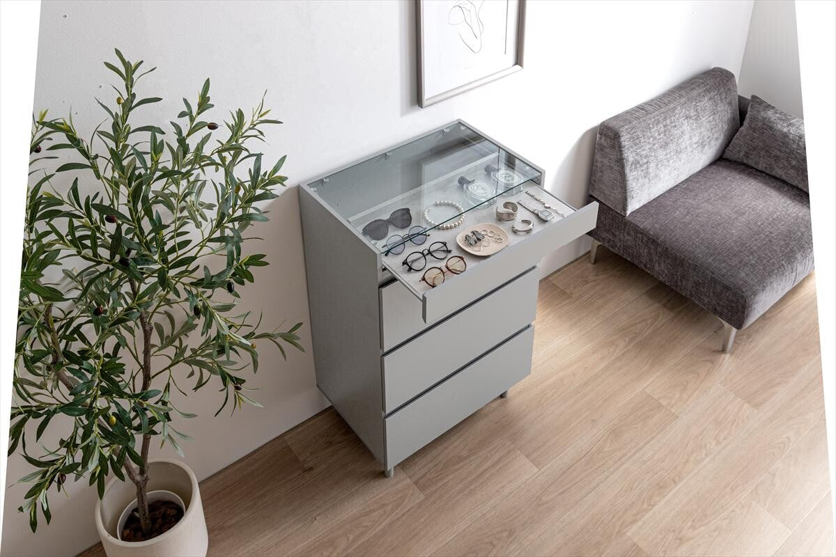 【幅60cm】Panna ショーケース付きチェスト