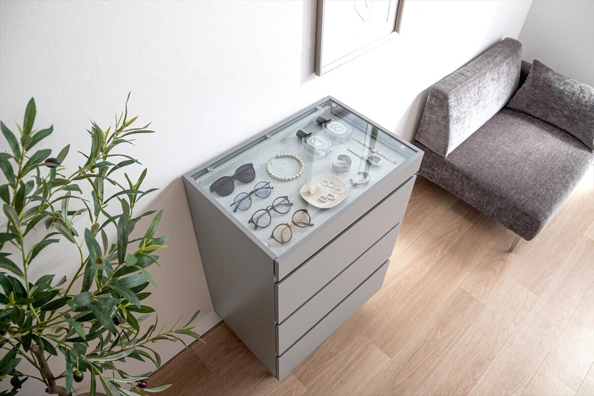 【幅60cm】Panna ショーケース付きチェスト