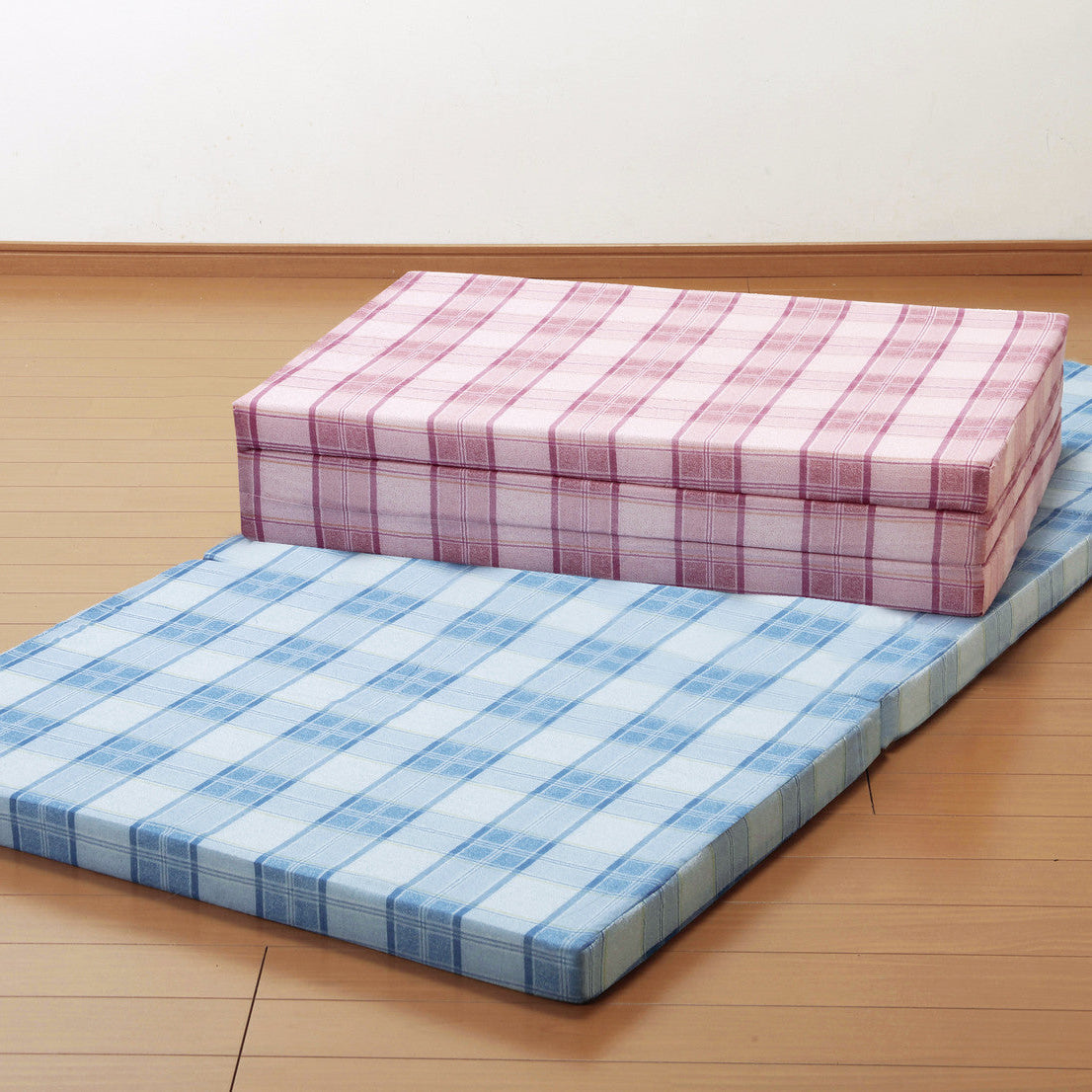 三つ折れバランスマットレス 格子柄 日本製