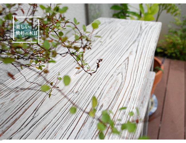 ホワイトスツール風花台 3点セット