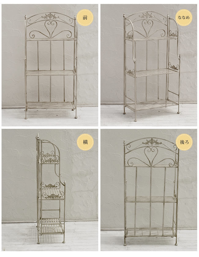ブランティーク　ホワイトアイアンラック 3段 SPL-6620WHT 店舗什器　ディスプレイ