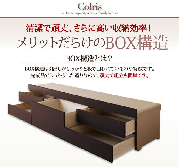 国産大容量収納ファミリーチェストベッド　COLRIS　コルリス