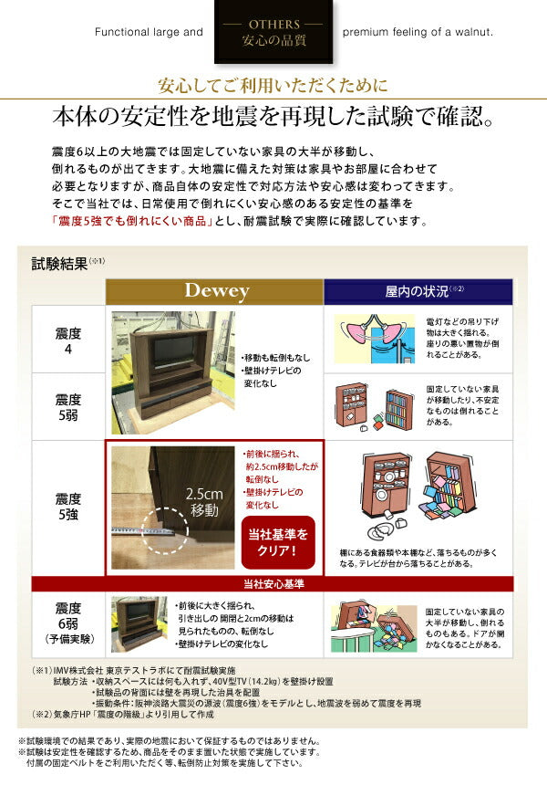 壁掛け機能付きハイタイプTVボード Dewey デューイ