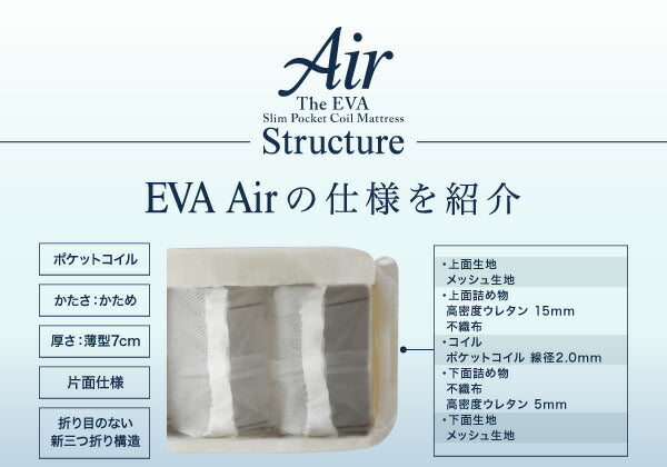 折りたたんで収納できるポケットコイル入 快眠敷布団マットレス　EVA Air エヴァエア