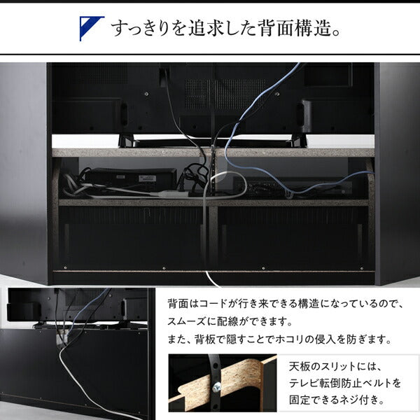 鏡面仕上げ 大型テレビ対応ハイタイプコーナーテレビボード Prelumo プレルモ