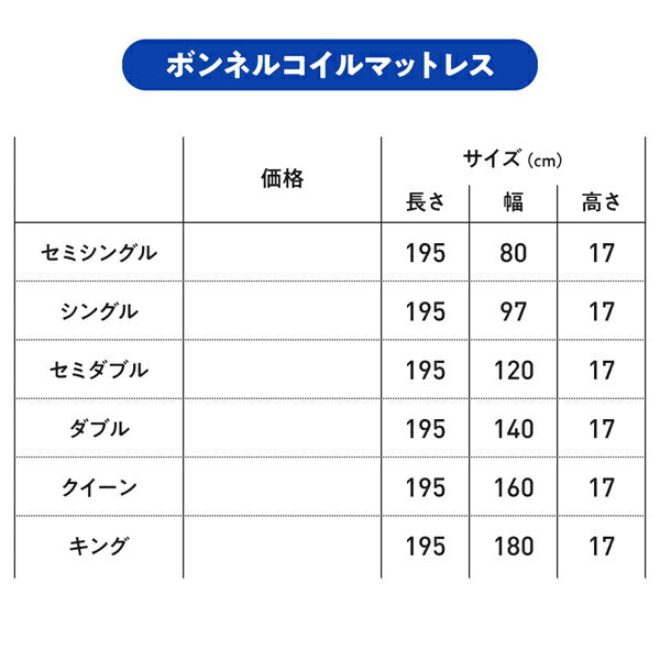 国産 高通気性ボンネルコイルマットレス