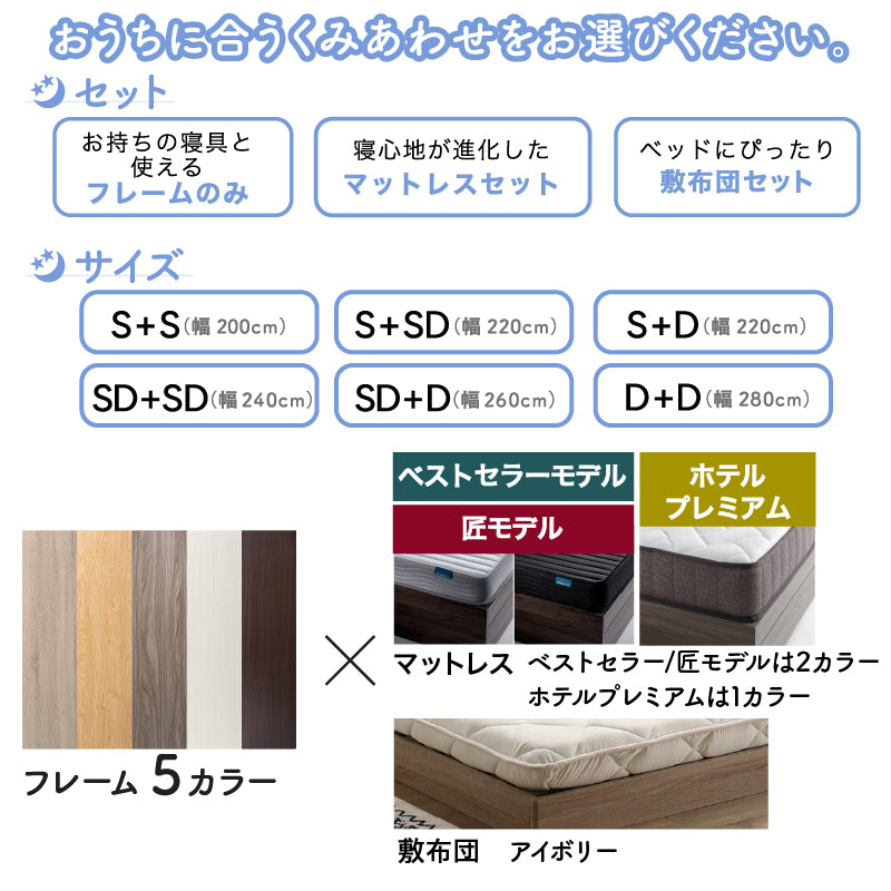 床トコ ファミリーベッド ヘッドボード 絵本・携帯置き場付き｜大野屋公式