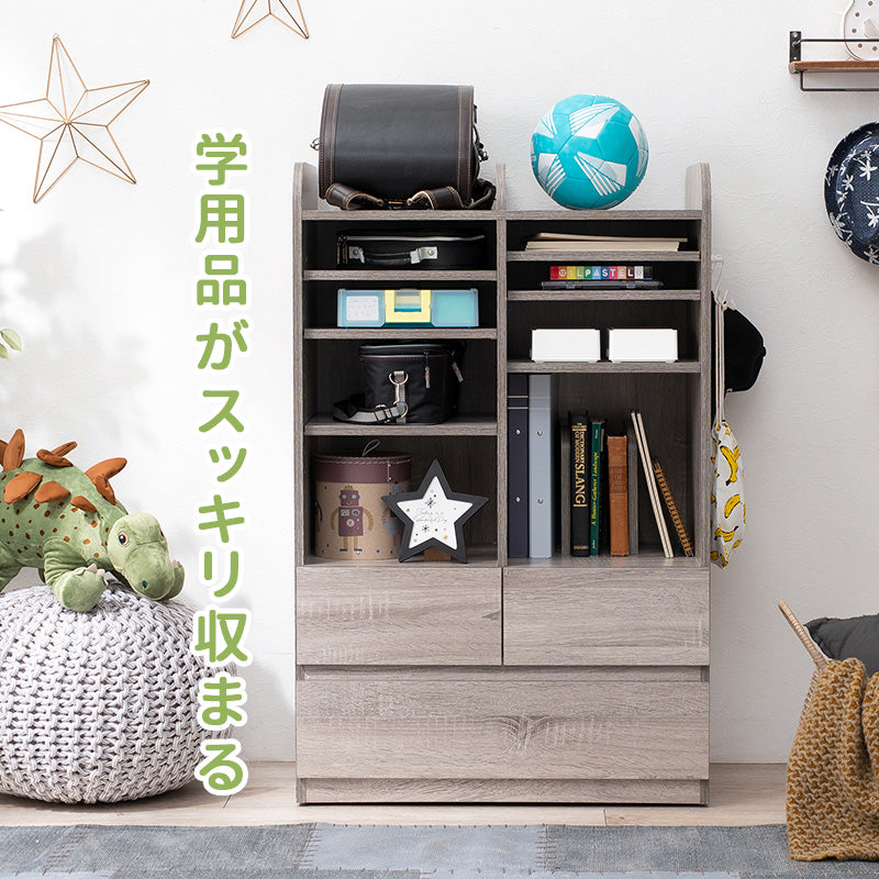 ランドセルラック RCC ナチュラル 中央仕切り取外し 広々収納イメージ