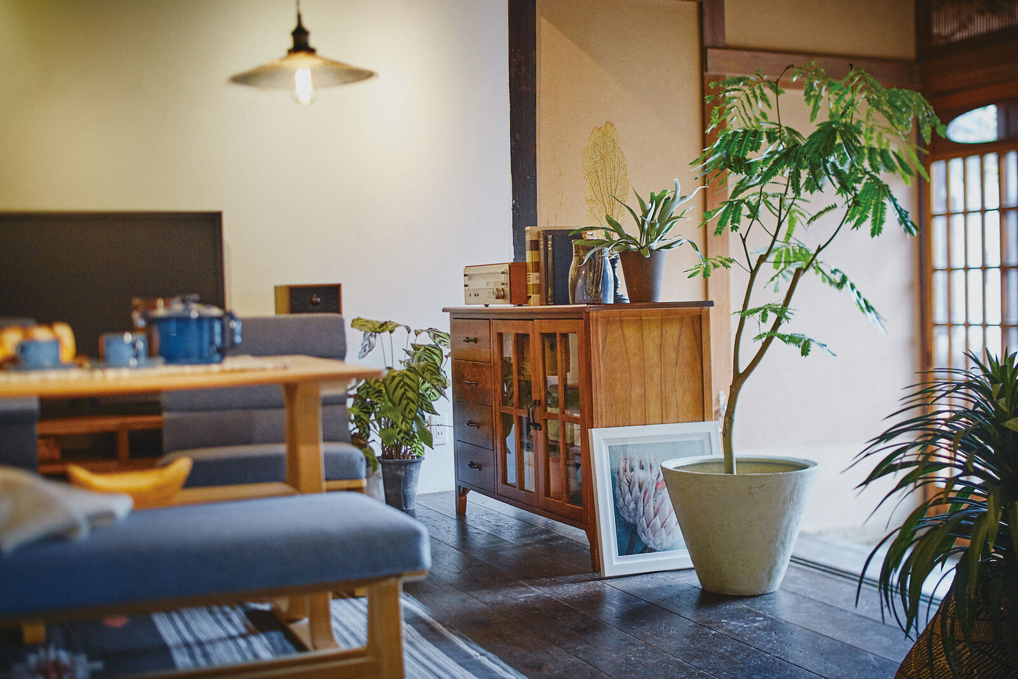 キャビネット 食器棚 カップボード チェスト 4段 木製チェスト 木製 キッチン収納