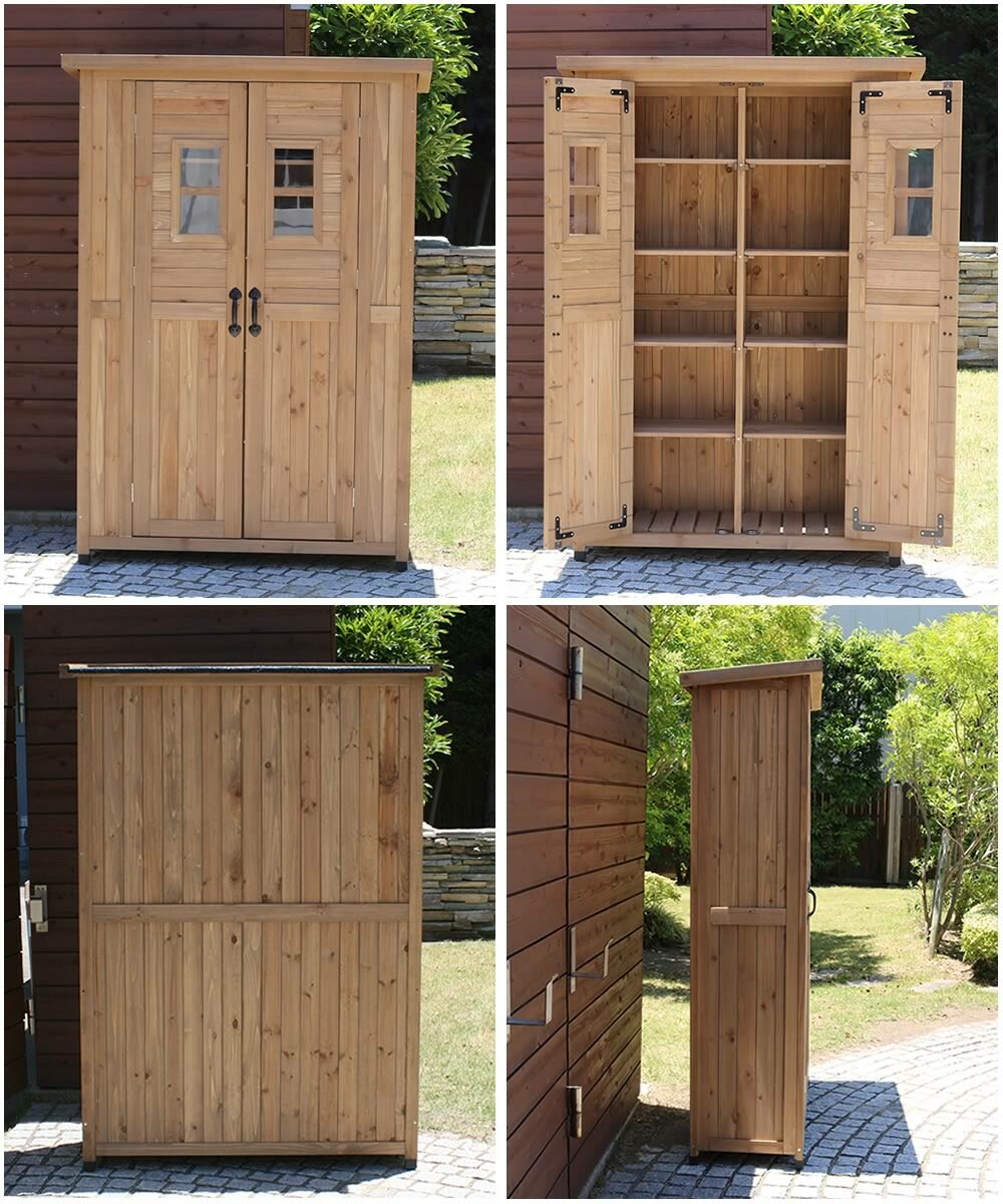 カントリー調物置薄型