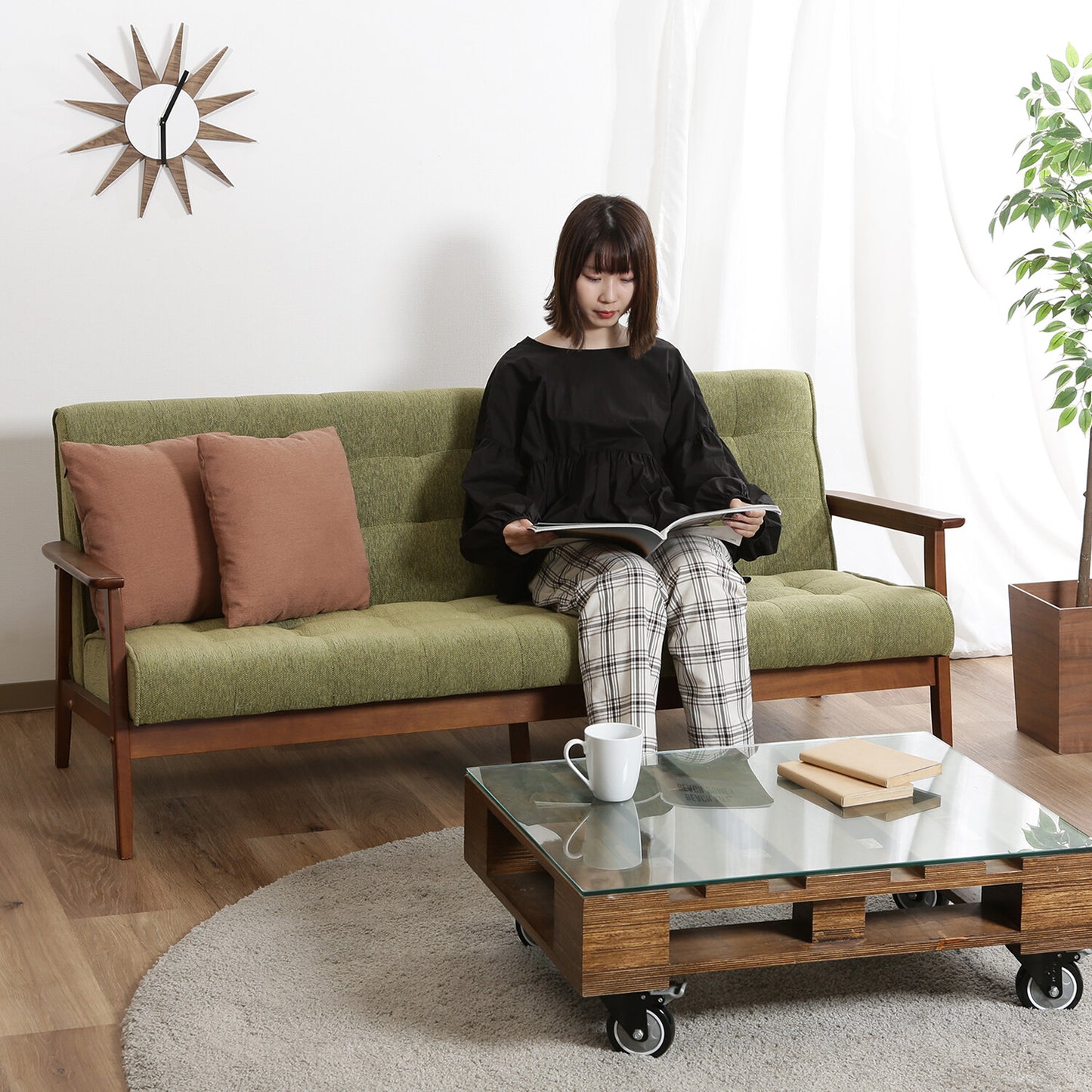 ファブリックソファー　フレンズGR　3P