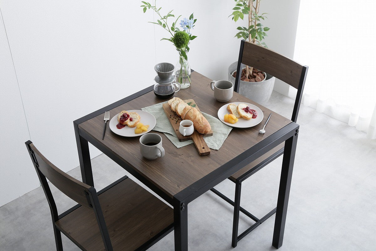 【3点セット】 Cary 幅70cmテーブル+チェア2脚