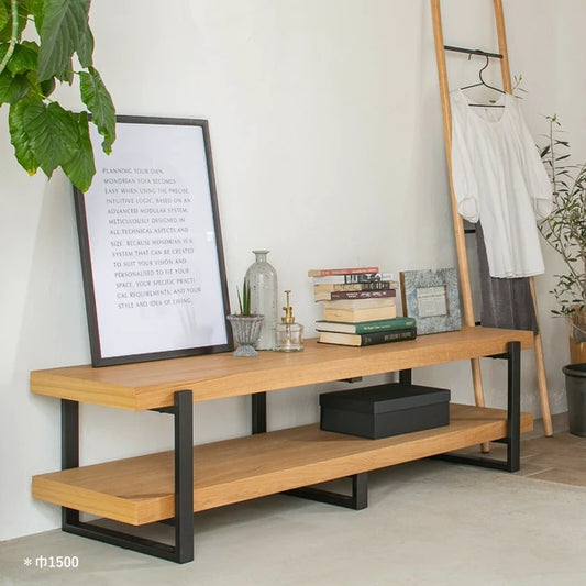 天然木×スチールのシンプルなサイドボード＜ローボード　アレッシア　NA/ienowa＞