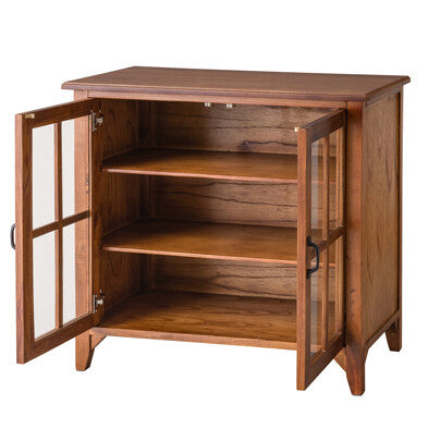 キャビネット 天然木 アンティーク スリム 省スペース 収納 扉付き 棚付き ガラス扉