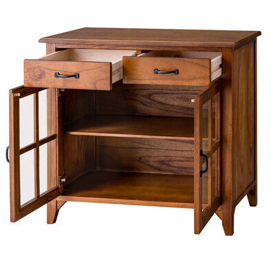 キャビネット 天然木 アンティーク スリム 省スペース 収納 扉付き 棚付き ガラス扉