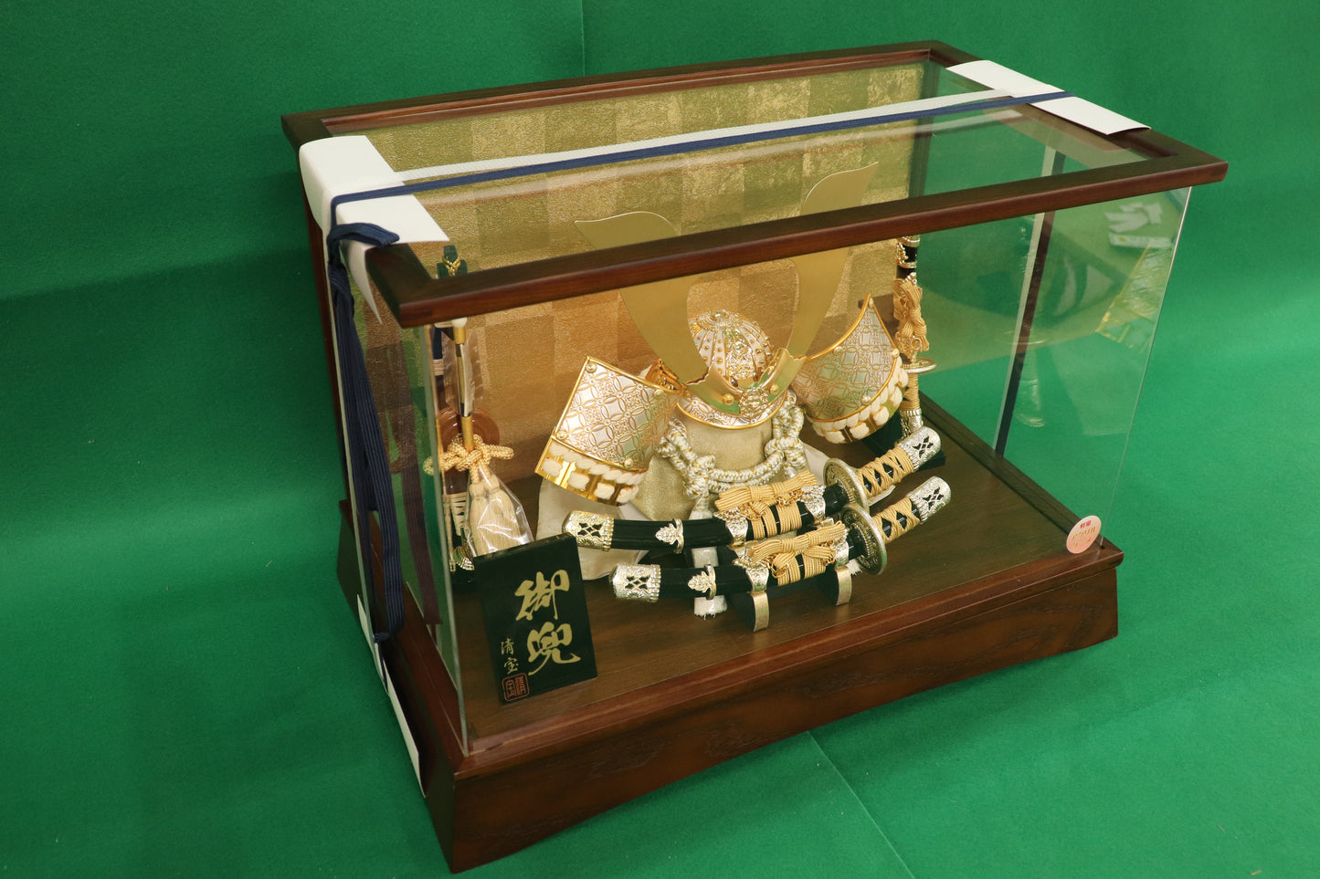 兜平飾り五月人形ケースセット (50cm×30cm×36cm)