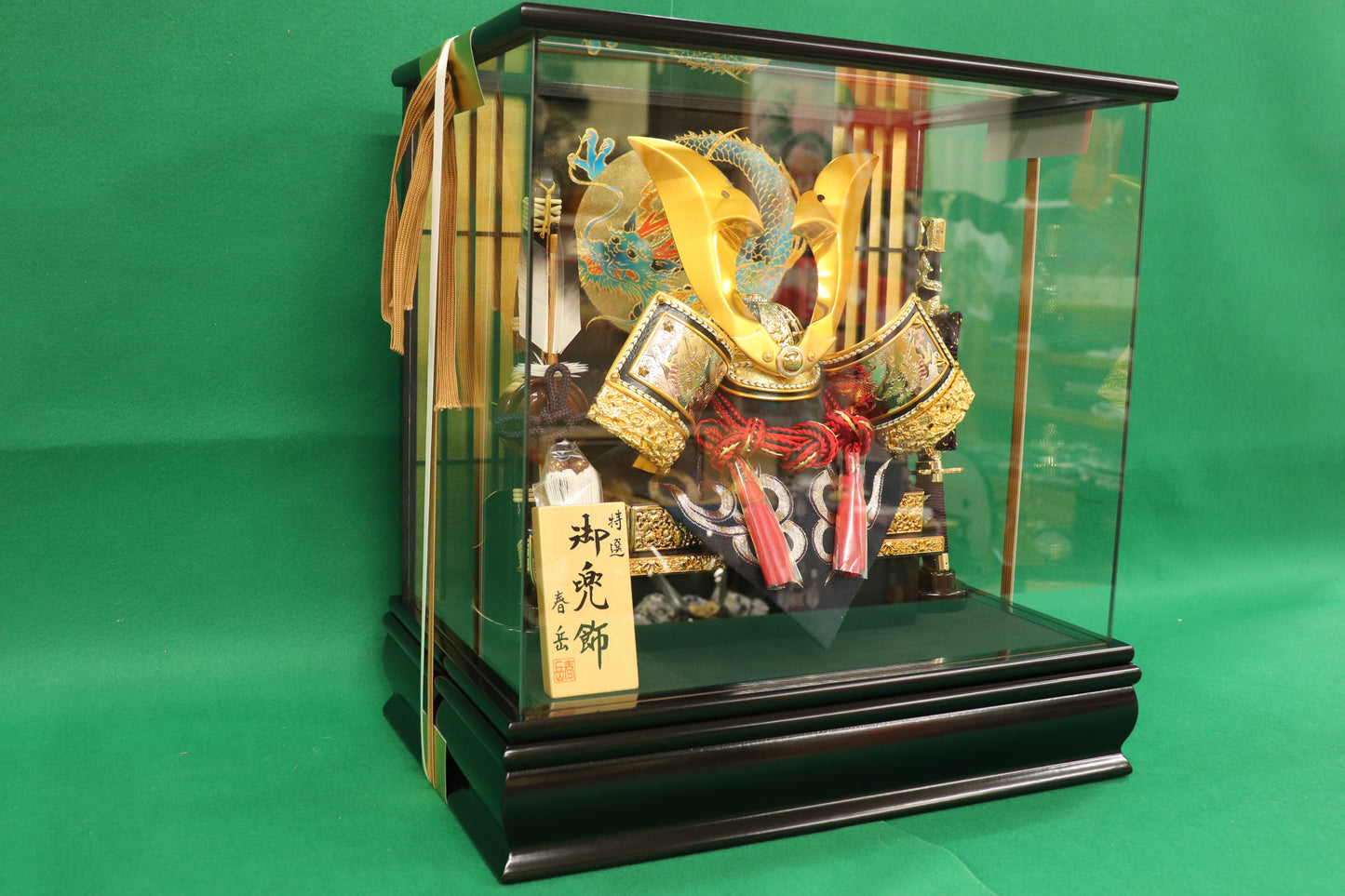 兜平飾り五月人形ケースセット (42cm×27cm×44cm)