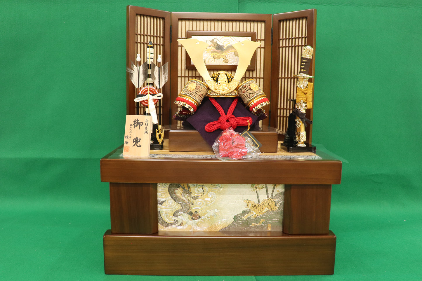 兜平飾り収納五月人形セット (50cm×40cm×62cm)