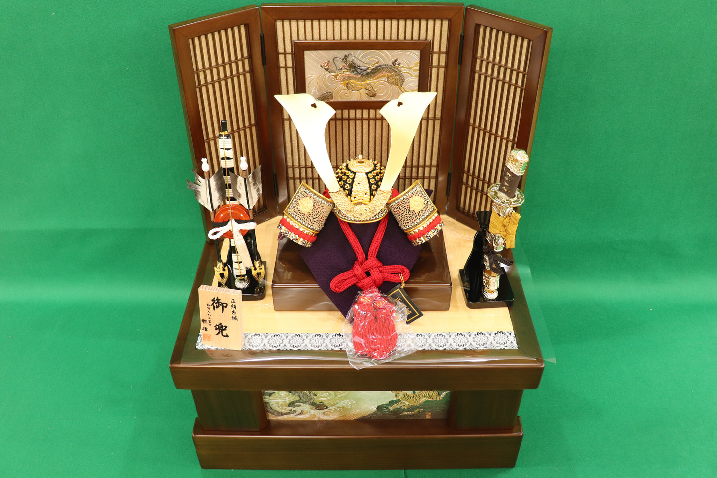 兜平飾り収納五月人形セット (50cm×40cm×62cm)