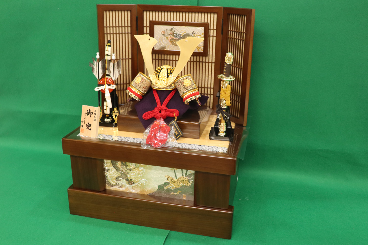 兜平飾り収納五月人形セット (50cm×40cm×62cm)