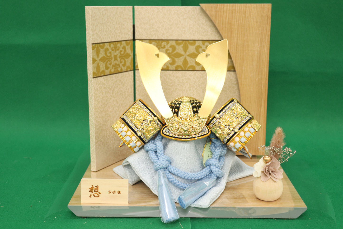兜平飾り五月人形セット (30cm×26cm×26cm)