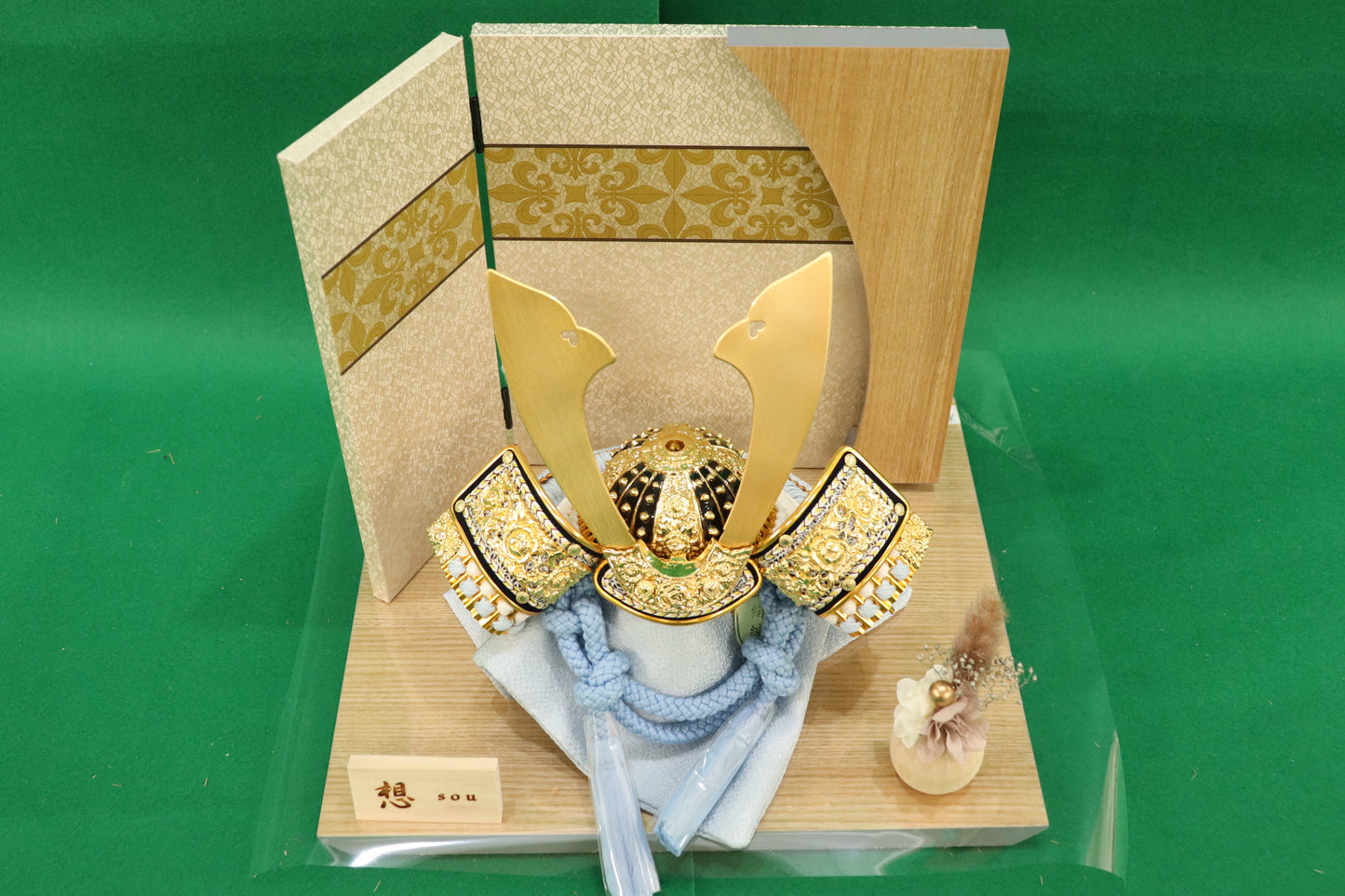 兜平飾り五月人形セット (30cm×26cm×26cm)