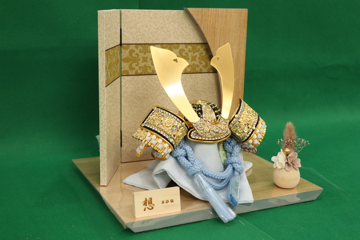 兜平飾り五月人形セット (30cm×26cm×26cm)