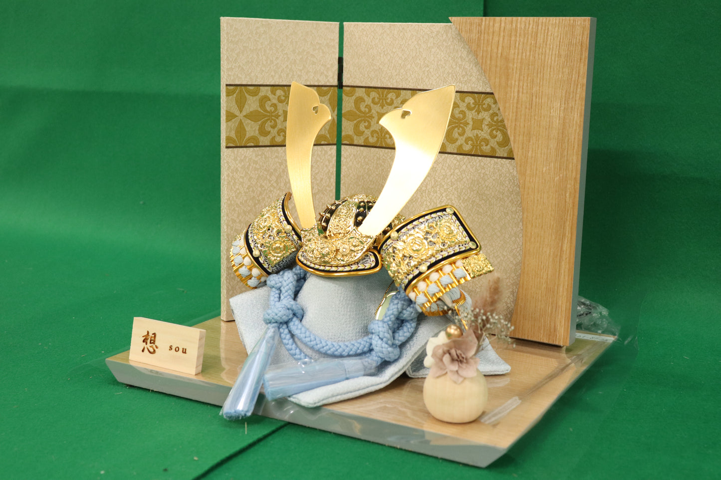 兜平飾り五月人形セット (30cm×26cm×26cm)