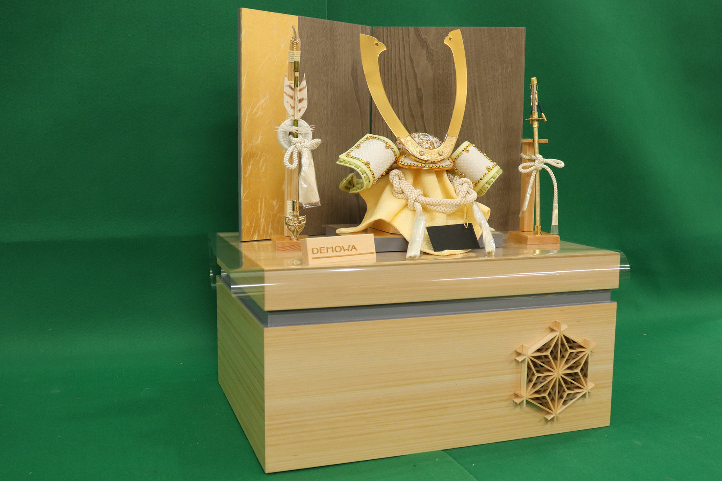 兜平飾り収納五月人形セット (40cm×30cm×48cm)