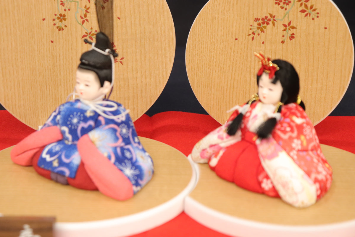 親王木目込み飾り雛人形セット(42cmx28cmx18cm)　紙音