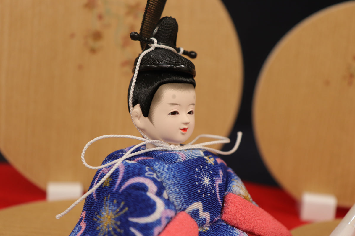 親王木目込み飾り雛人形セット(42cmx28cmx18cm)　紙音