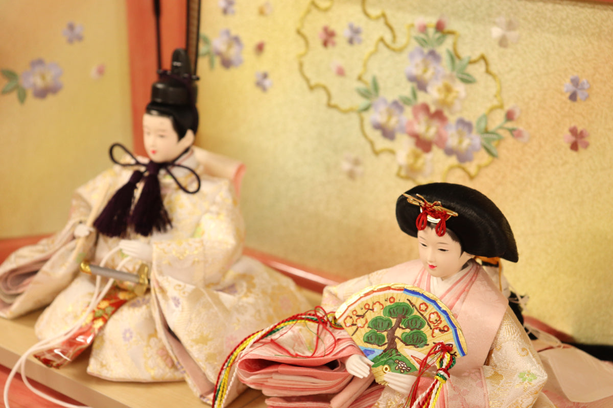 収納親王飾り雛人形セット(55cmx38cmx50cm)