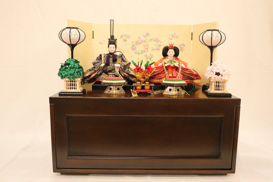収納親王飾り雛人形セット(55cmx38cmx50cm)