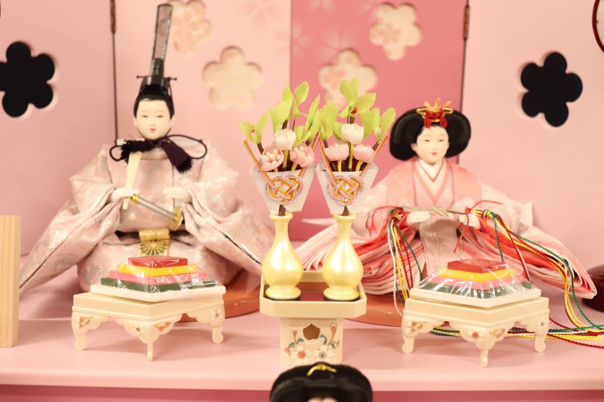 収納五人飾り雛人形セット(60cmx56cmx59cm)