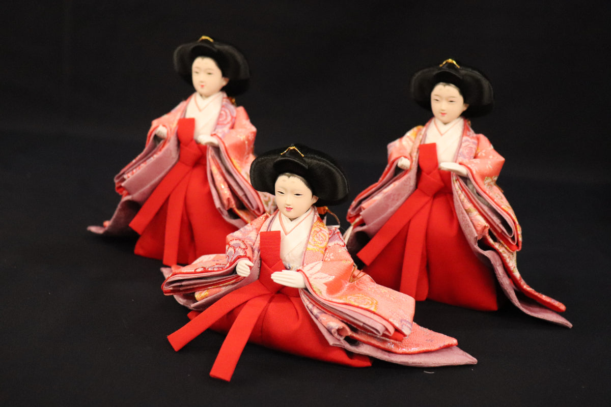 収納五人飾り雛人形セット(70cmx70cmx73cm)