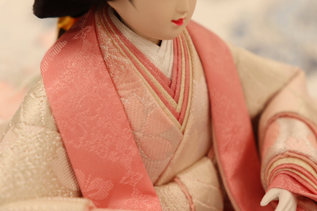 収納親王飾り雛人形セット（50cm×33cm×47cm）